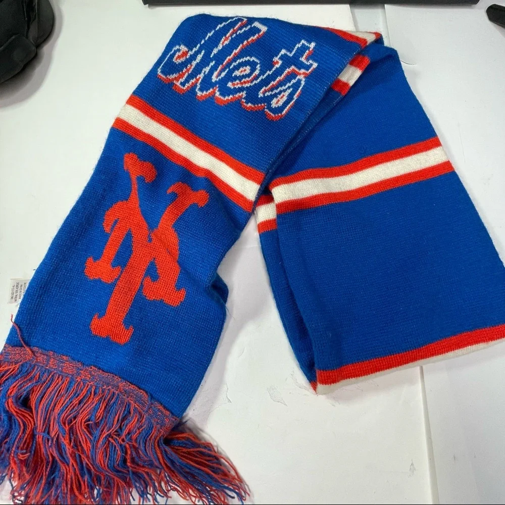 MLB New York Mets Blue and Orange 60” x 6” 100% Acrylic Scarf